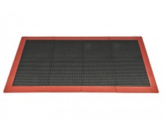 Antislip vloer mat – PVC werkplaatsmat – antivermoeidheidsmat, kleur zwart en rood, afm. 176 x 96 cm