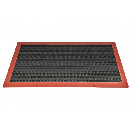 Antislip vloer mat – PVC werkplaatsmat – antivermoeidheidsmat, kleur zwart en rood, afm. 176 x 96 cm