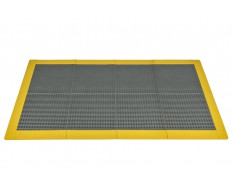 Antislip vloer mat – PVC werkplaatsmat – antivermoeidheidsmat, kleur grijs en geel , afm. 176 x 96 cm