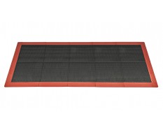Antislip vloer mat – PVC werkplaatsmat – antivermoeidheidsmat, kleur zwart en rood, afm. 216 x 96 cm