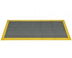 Antislip vloer mat – PVC werkplaatsmat – antivermoeidheidsmat, kleur grijs en geel, afm. 216 x 96 cm