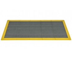 Antislip vloer mat – PVC werkplaatsmat – antivermoeidheidsmat, kleur grijs en geel, afm. 216 x 96 cm