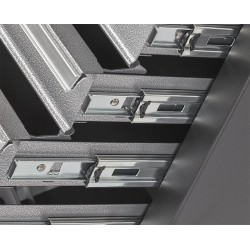 Werkbank grijs 150 cm met hardhouten blad en gereedschapswagen