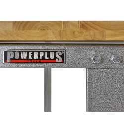 Werkbank hoekopstelling - Hoek werkbank 260 cm lang grijs met hardhouten blad en gereedschapswagen Werkbank hoekopstelling - Hoek werkbank 260 cm lang grijs met hardhouten blad en gereedschapswagen