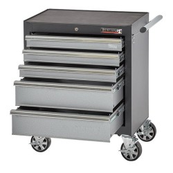 Werkbank hoekopstelling - Hoek werkbank 260 cm lang grijs met hardhouten blad en gereedschapswagen Werkbank hoekopstelling - Hoek werkbank 260 cm lang grijs met hardhouten blad en gereedschapswagen