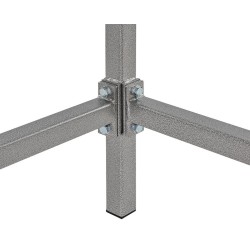 Werkbank hoekopstelling - Hoek werkbank 310 cm. lang grijs met hardhouten blad Werkbank hoekopstelling - Hoek werkbank 310 cm. lang grijs met hardhouten blad