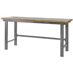 Werkbank hoekopstelling - Hoek werkbank 310 cm. lang grijs met hardhouten blad Werkbank hoekopstelling - Hoek werkbank 310 cm. lang grijs met hardhouten blad