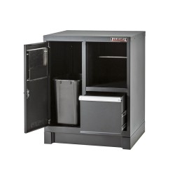 Complete werkplaatsinrichting mat zwart, werkbank + hardhouten blad, gereedschapskast, 6 laden, 379,5 x 200 cm