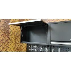 Complete werkplaatsinrichting mat zwart, werkbank + hardhouten blad, gereedschapskast, 6 laden, 288 x 200 cm