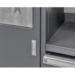 Complete werkplaatsinrichting mat zwart, werkbank + hardhouten blad, gereedschapskast, 6 laden, 288 x 200 cm