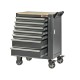 Professionele gereedschapswagen met 7 lades, 5 laden gevuld met gereedschap in foam inleg