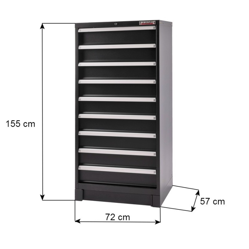Professionele gereedschapskast – werkplaatskast 155 cm. hoog met 9 laden. Professionele gereedschapskast – werkplaatskast 155 cm. hoog met 9 laden.