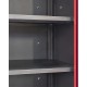 Metalen gereedschapskast donkerrood / werkplaatskast 60 breed 57 diep en 200 cm hoog - 1 deur.