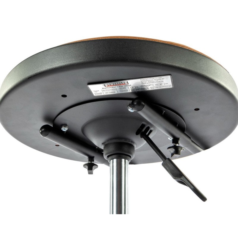 In hoogte verstelbare barkruk – gitaarkruk met rugsteun en voetsteun – bruin. In hoogte verstelbare barkruk – gitaarkruk met rugsteun en voetsteun – bruin.