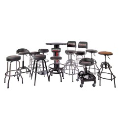 Barkruk – gitaarkruk 76 cm. hoog met voetsteun en Powerplustools logo Barkruk – gitaarkruk 76 cm. hoog met voetsteun en Powerplustools logo