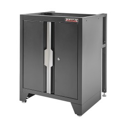 Gereedschapskasten set wandlengte 340 cm. tweedeurs kast, ladenblok, afvalbak, magazijnstelling, matzwart Gereedschapskasten set wandlengte 340 cm. tweedeurs kast, ladenblok, afvalbak, magazijnstelling, matzwart