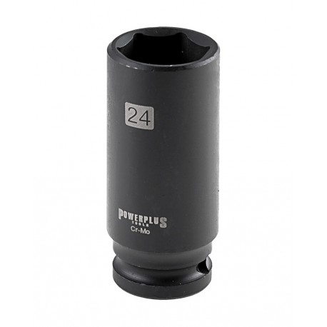 Professionele lange krachtdop - slagmoerdop - impactdop 1/2" x 24 mm.