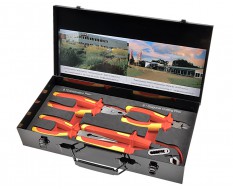 Geïsoleerde tangenset 4 delen in metalen opbergbox