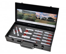 Set lange doppen - doppenset 1/2 inch in metalen opbergbox