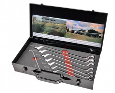 Set 8 metrische ringsleutels in metalen opbergbox