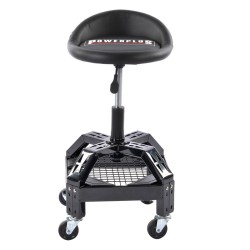 Werkplaatskruk op 4 wielen – verrijdbare garage kruk - in hoogte verstelbaar.