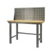 Werkbank grijs 150 cm met hardhouten blad en gereedschapsbord - grijs