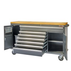 Verrijdbare werkbank – Gereedschapswagen 168 x 46 x 103 cm. met 220 V en USB Verrijdbare werkbank – Gereedschapswagen 168 x 46 x 103 cm. met 220 V en USB