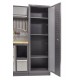Werkbank set met hoge kast, gereedschapswand matzwart, 3 x hangkast en 11 laden - 264 x 46 x 200 cm werkplaatsinrichting
