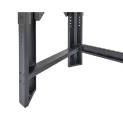 In hoogte verstelbare werkbank 200 cm. met lakschade