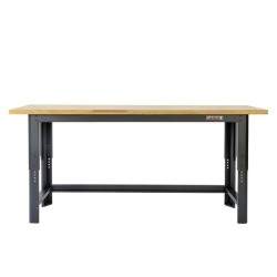 In hoogte verstelbare werkbank 200 cm. met lakschade