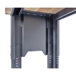 In hoogte verstelbare werkbank 150 cm. met lakschade.