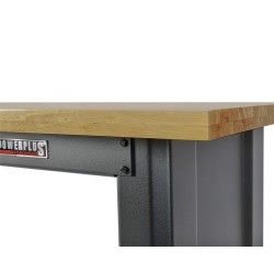 In hoogte verstelbare werkbank 150 cm. met lakschade.