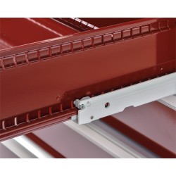 Professionele gereedschapskast donkerrood – werkplaatskast 155 cm. hoog met 9 laden.