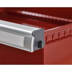 Professionele gereedschapskast donkerrood – werkplaatskast 155 cm. hoog met 9 laden.