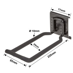 Wandhaak 24 x 8.5 x 9 cm. tuingereedschap ophangen - opbergen - opbergsysteem - ophangsysteem  aan de muur.