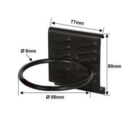 Universele haak voor het ophangen van een bezem of ander product met ronde steel