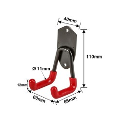 Dubbele wandhaak – ophangbeugel van metaal 6 x 6,5 x 11,5 cm Dubbele wandhaak – ophangbeugel van metaal 6 x 6,5 x 11,5 cm