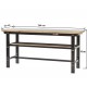 Werkbank zwart 200 cm met hardhouten blad