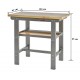Werkbank 100 cm met hardhouten blad - grijs