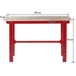 WERKBANK PP-T 0446 - 150 CM MET HARDHOUTEN BLAD