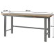 Werkbank grijs 200 cm met hardhouten blad - open model
