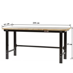 Professionele werkbank 200 cm. kopen ? Webshop Powerplustools.nl
