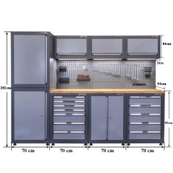 Werkplaatsinrichting Elite-Line – 287 cm. kastenwand voor werkplaats Werkplaatsinrichting Elite-Line – 287 cm. kastenwand voor werkplaats