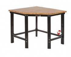 Werkbank hoekstuk - hoekopstelling - Hoek werkbank zwart met hardhouten blad