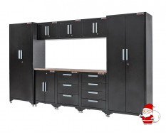 Negendelige set wandkasten voor bijkeuken, opbergruimte en schuur