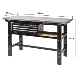 Werkbank zwart 150 cm online kopen. Webshop Powerplustools.be