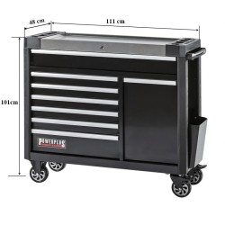 Gereedschapswagen zwart 7 laden + lade met magazijnbakjes - 110 x 48 x 101 cm Gereedschapswagen zwart 7 laden + lade met magazijnbakjes - 110 x 48 x 101 cm