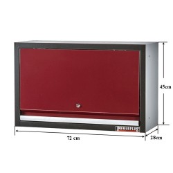 Wandkast / hangkast rood met gasgeveerde klep 72 x 28 x 40 cm