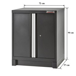 Werkplaatskast zwart met 2 deuren 72 x 57 x 90 cm