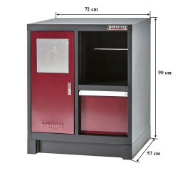 Werkplaatskast rood met afvalbak 72 x 57 x 90 cm